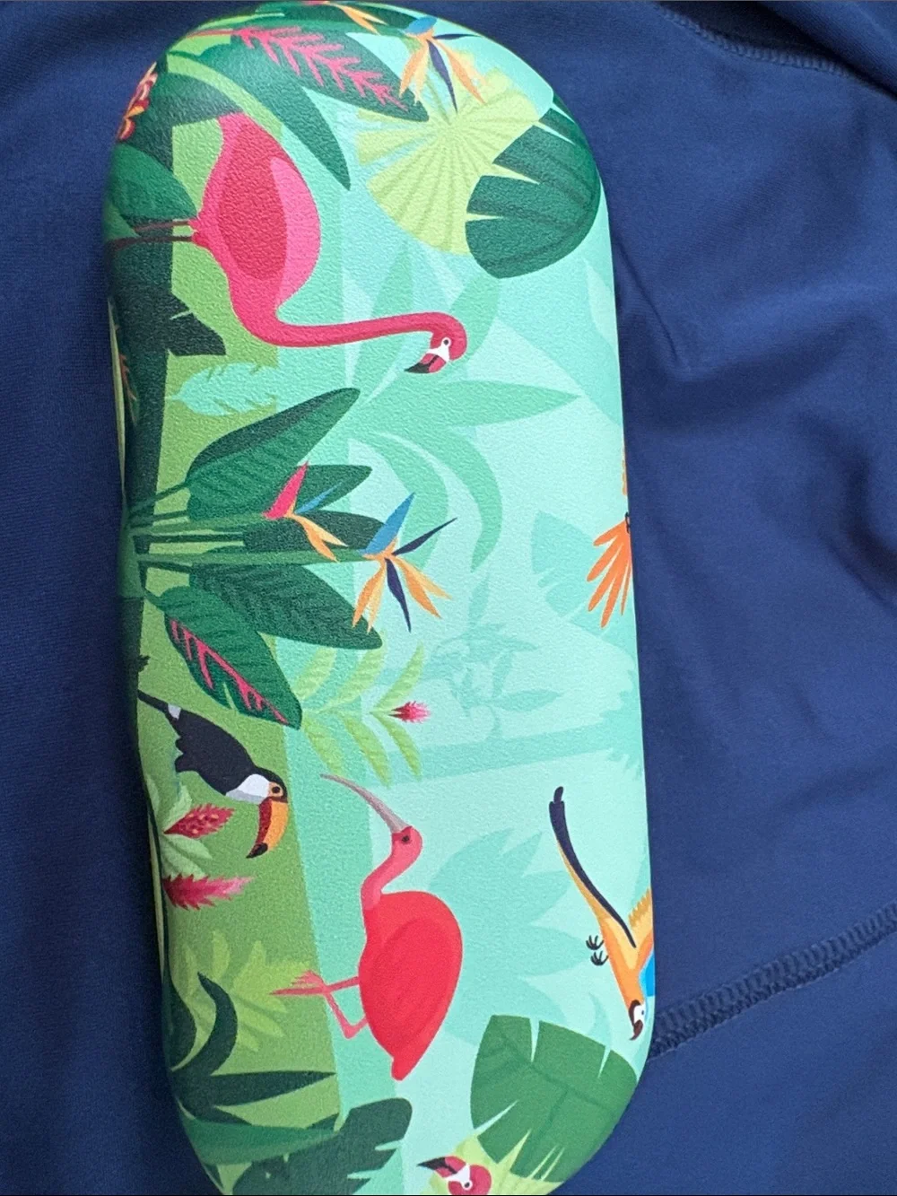 Eyeglass Case Tropical Flamingo Hard Eyeglass Case - Mint Green with Pink NWT - Picture 4 of 4